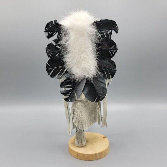 Kachina Doll 9" Hoop Dancer Navajo Hopi Feathers Native American Art Signed - Picture 5 of 14